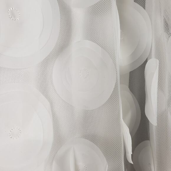 Applique Disc Chiffon Caftan Dress White Flowy Size 1X Fairy Resort Whimsical - Picture 7 of 10